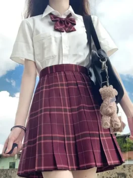 2022 School Girl Japanese Uniform Suit JK Uniform Sailor Seifuku Skirt Set Plaid Skirt Set Student Pleated Skirt School Clothes