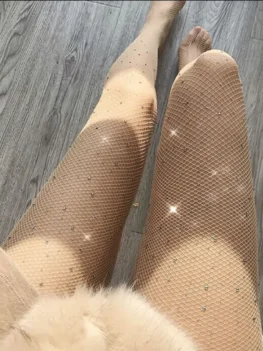 2025 New Sexy Fashion Shiny Net Tights Summer Fishnet Diamond Pantyhose Women Slim Rhinestone Mesh Nylon Stockings Tights