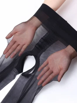 New 1D Sexy Women Tight Open Crotch Breathable Ultra-thin Transparent Pantyhose Nylon Tight Crotchless Stretchy Stocking Female