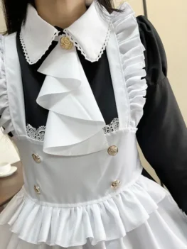 British Aristocracy Cosplay Costumes Women Plus Size Long Sleeve Maid Dress Japanese Kawaii Lace Waitress Coffee Maid Uniform